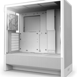 NZXT H5 Flow - Caja compacta ATX Mid-Tower para PC Gaming - Alto Flujo de Aire - 2 Ventiladores de 120 mm incluidos - Soporte de radiador Frontal de 360 mm y Superior de 240 mm - Blanco